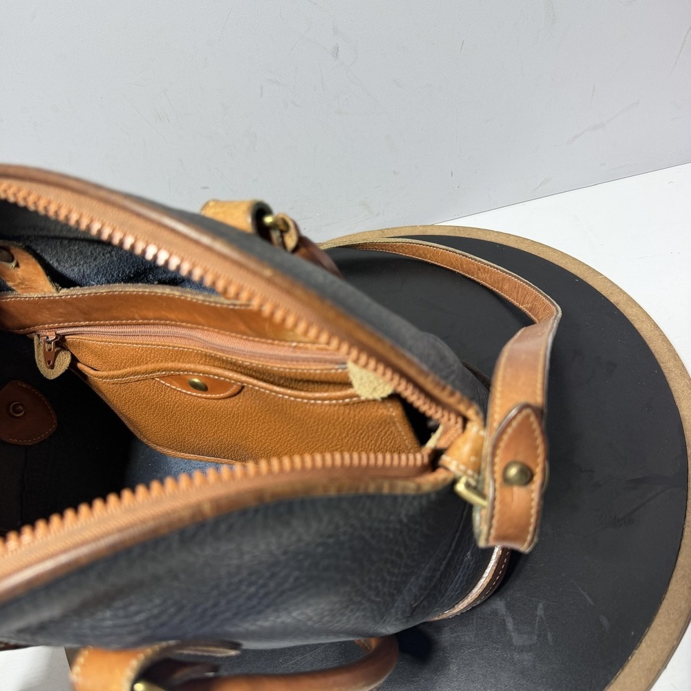 Vintage Dooney & Bourke Satchel Bag Womens Small Black All Weather Leather Purse - Picture 7 of 9